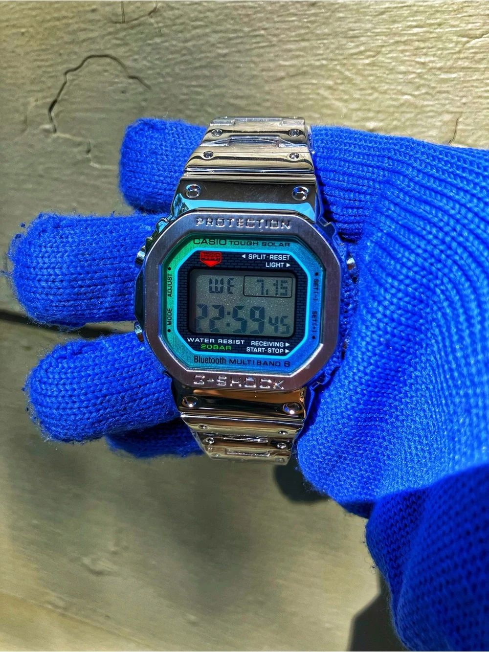 Custom G Shock Silver Metal Style Colorway